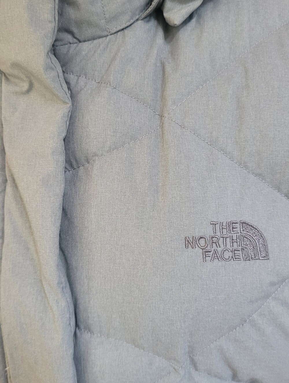 The North Face Women’s Miss Metro 550 Down Parka Gray Long Hooded Puffer Coat M - Picture 7 of 11
